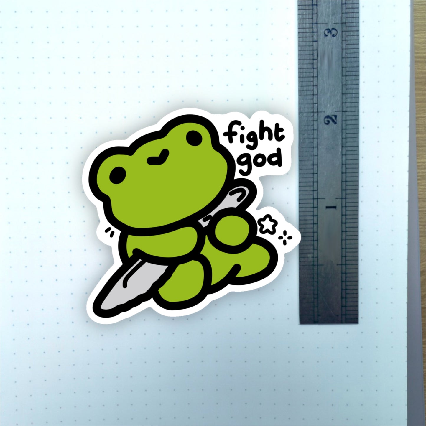 Fight God Frog Sticker