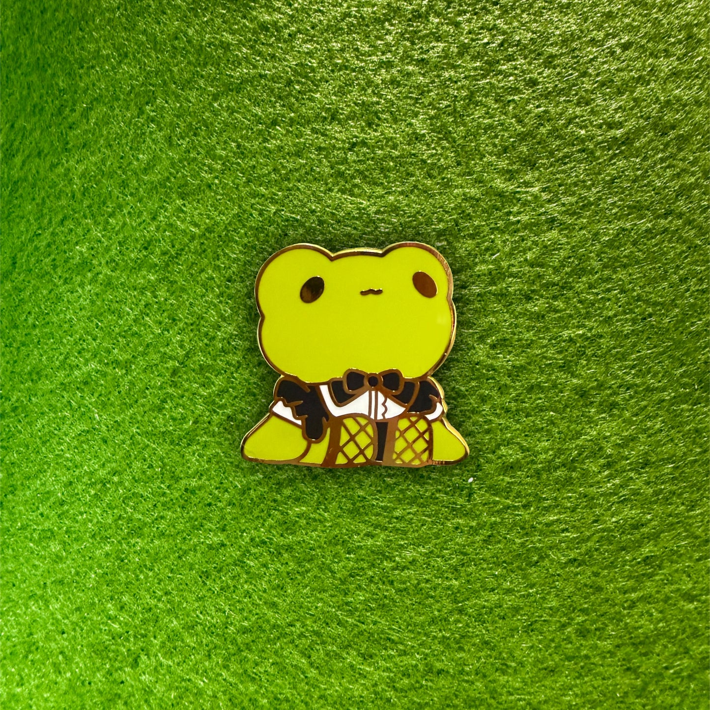 maid frog enamel pin