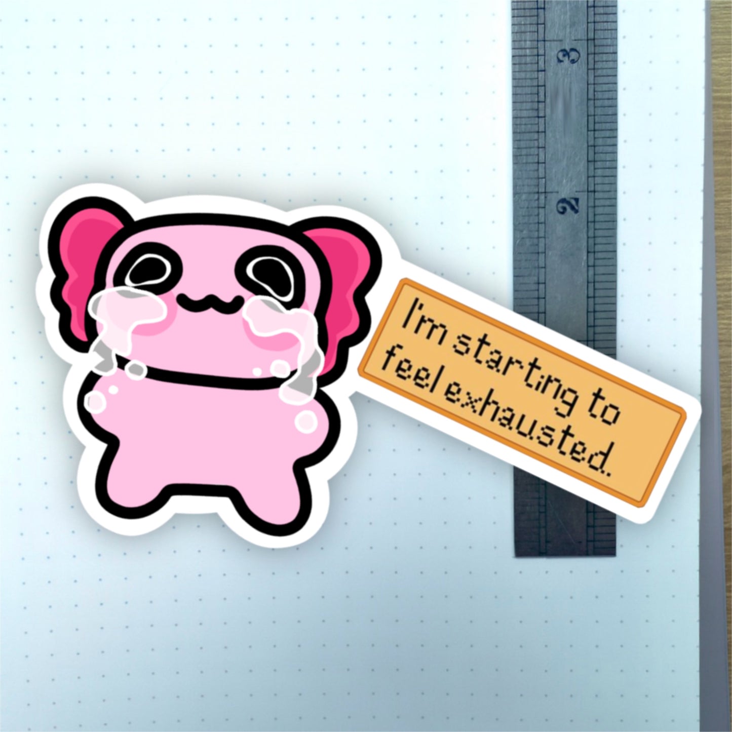 Exhausted Axolotl Sticker