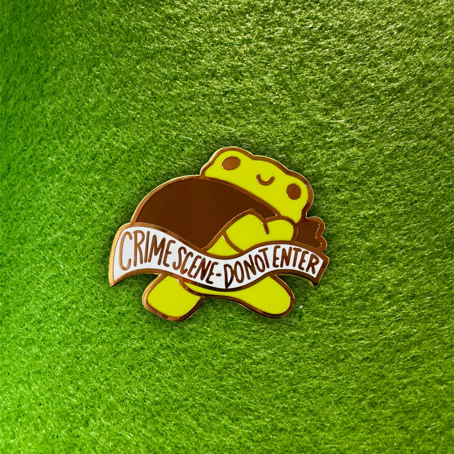 crime scene enamel pin