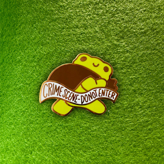 crime scene enamel pin