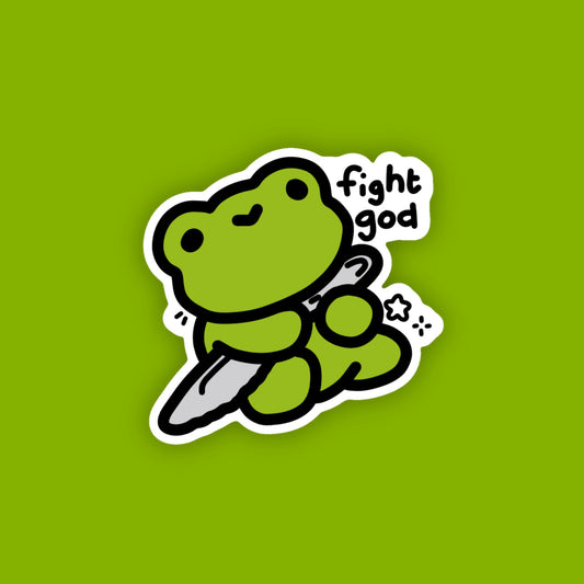 Fight God Frog Sticker