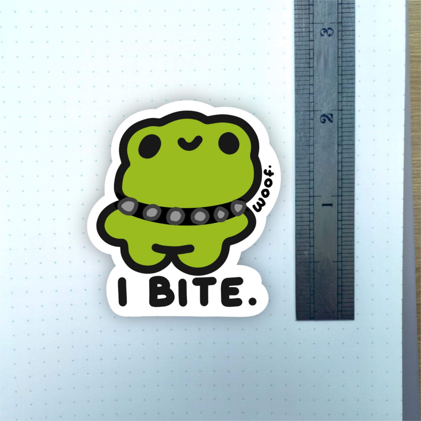 I Bite Frog Sticker