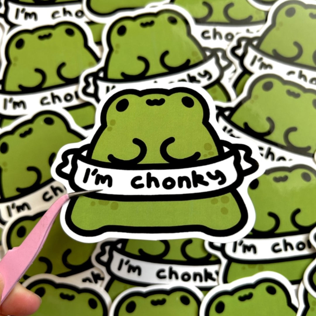 Chunky Frog Sticker ChibiGreen