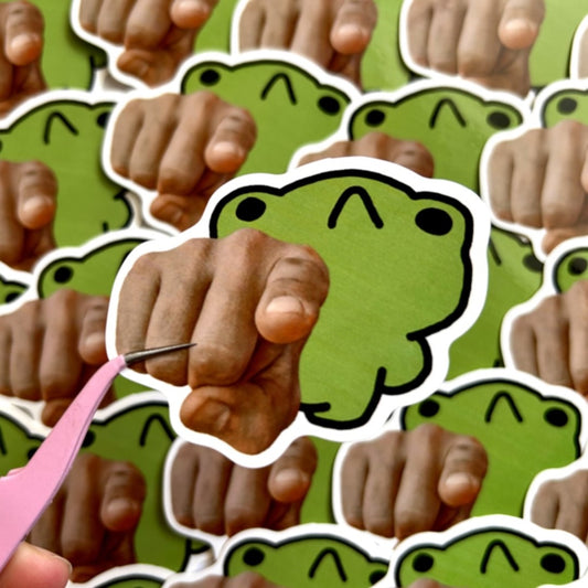Pointing Frog Sticker