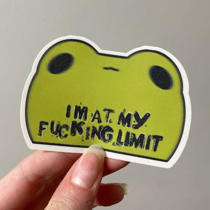 At My Limit Frog Sticker